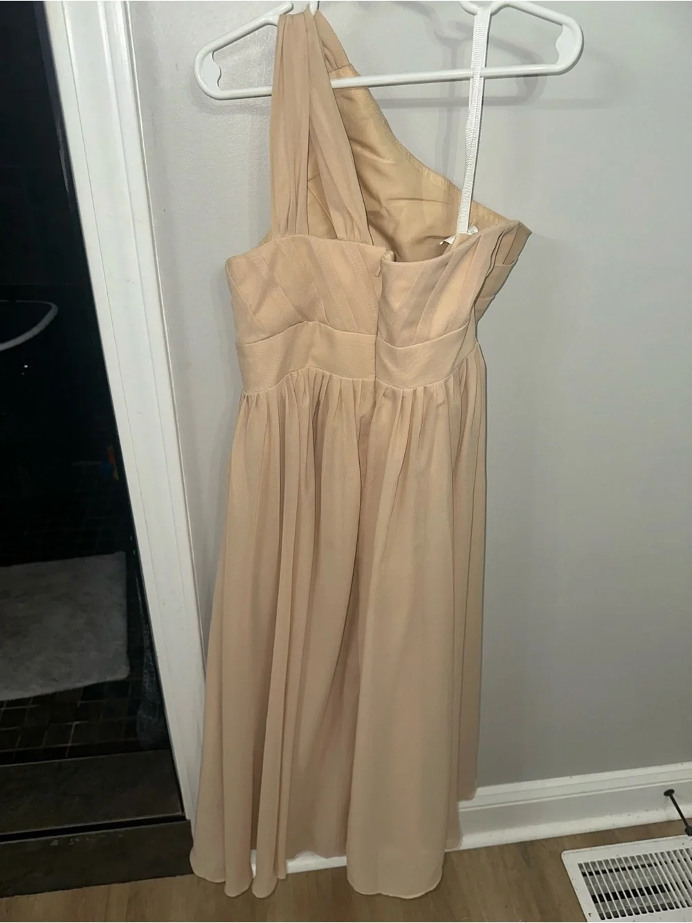 Amazon Girls One-Shoulder Blush Chiffon Formal Dress